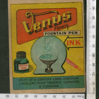 India Vintage Trade Label Venus Fountain Pen Ink Label Rare # LBL99 - Phil India Stamps