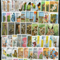 Laos 210 Diff. Used Stamps on Painting Wildlife Animals Sports Olympics Birds Fish Flora Fauna - Phil India Stamps