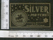 India 1950's Silver Horse Brand Match Box Label # MBL117 - Phil India Stamps