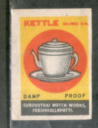 India KETTLE Safety Match Box Label # MBL125