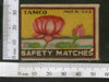 India 1950's Lotus Flower Flora Tamco Brand Match Box Label # MBL132 - Phil India Stamps