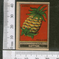 India 1950's Pineapple Fruit Brand Match Box Label # MBL014 - Phil India Stamps