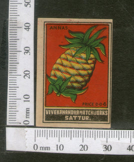 India 1950's Pineapple Fruit Brand Match Box Label # MBL014 - Phil India Stamps