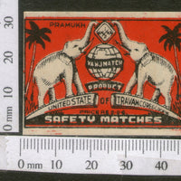 India 1950's Elephant Map Globe Brand Match Box Label Wildlife Animal # MBL160 - Phil India Stamps