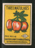 India Three Matulaies Fruit Safety Match Box Label # MBL182