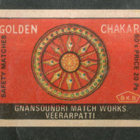 India GOLDEN CHAKAR Safety Match Box Label # MBL204