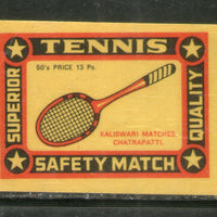 India TENNIS Safety Match Box Label # MBL206