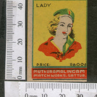 India 1950's Women Lady Brand Match Box Label # MBL207 - Phil India Stamps