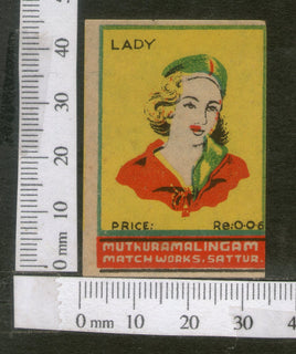 India 1950's Women Lady Brand Match Box Label # MBL207 - Phil India Stamps