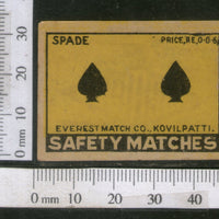 India 1950's Spade Brand Match Box Label # MBL216 - Phil India Stamps