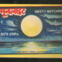 India MOONLIGHT Safety Match Box Label # MBL21
