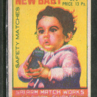 India NEW BABY Safety Match Box Label # MBL228