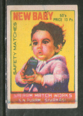 India NEW BABY Safety Match Box Label # MBL228