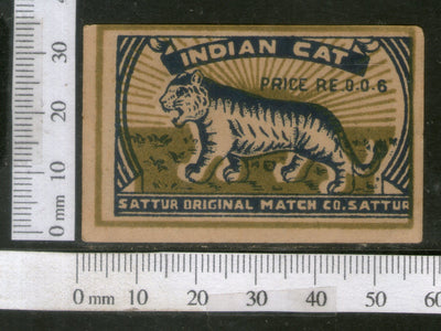 India 1950's Indian Cat Tiger Brand Match Box Label Wildlife Animal # MBL230 - Phil India Stamps