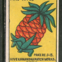 India Pineapple Fruit Safety Match Box Label # MBL231