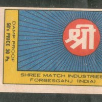 India SHREE Safety Match Box Label # MBL236