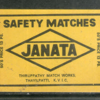 India JANATA Safety Match Box Label # MBL257