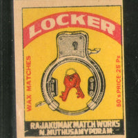 India LOCKER Safety Match Box Label # MBL260