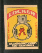 India LOCKER Safety Match Box Label # MBL260