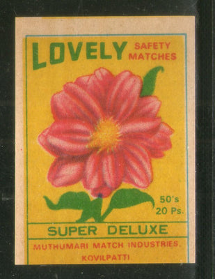 India Lovely Flowers Safety Match Box Label # MBL273