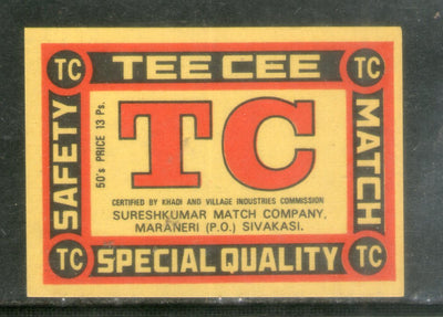 India TEE CEE Safety Match Box Label # MBL278