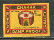 India CHAKKA Safety Match Box Label # MBL282