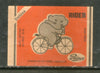 India Rider Elephant Animal Safety Match Box Label # MBL287