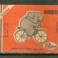India Rider Elephant Animal Safety Match Box Label # MBL287