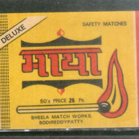 India MAYA Safety Match Box Label # MBL289