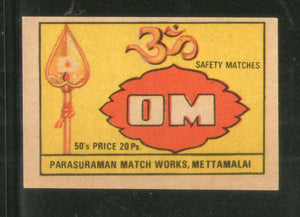 India OM Hindu Mythology Safety Match Box Label # MBL295