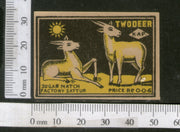 India 1950's Two Deer Brand Match Box Label Wildlife Animal # MBL02 - Phil India Stamps