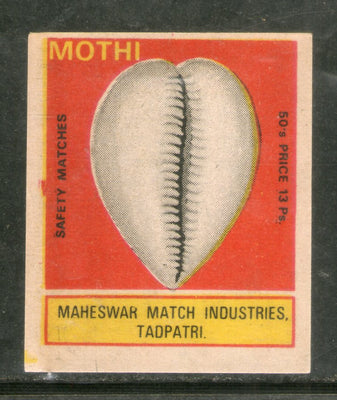 India MOTHI Sea Shell Safety Match Box Label # MBL301