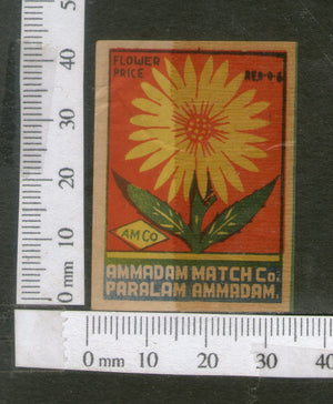 India 1950's Flower Flora Brand Match Box Label # MBL032 - Phil India Stamps