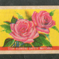 India Star Roses Flowers Safety Match Box Label # MBL052