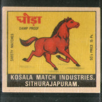 India GHODA Horse Safety Match Box Label # MBL056