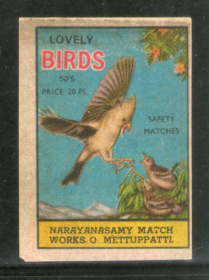 India Lovely Birds Safety Match Box Label # MBL67
