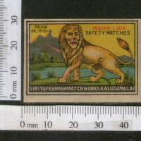 India 1950's Indian Lion Brand Match Box Label Wildlife Animal # MBL068 - Phil India Stamps