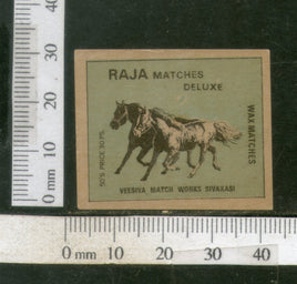 India Two Horses Animals Safety Match Box Label # MBL073 - Phil India Stamps