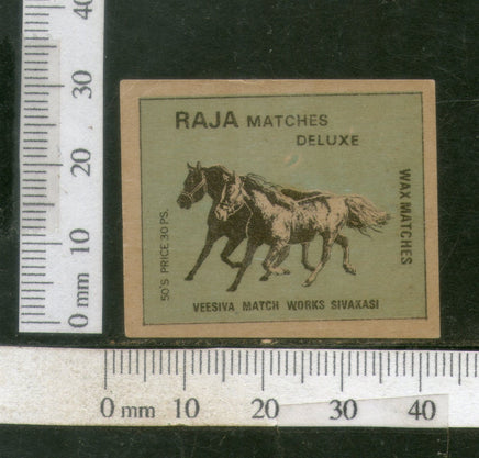 India Two Horses Animals Safety Match Box Label # MBL073 - Phil India Stamps
