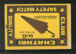 India CHATHRI Umbrella Safety Match Box Label # MBL77