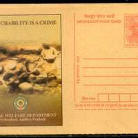 India 2008 Mahatma Gandhi's Slogan UNTOUCHABILITY IS CRIME on Meghdoot Post Card # 375