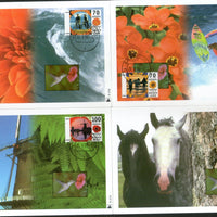 Netherlands 1996 Vacations Horse Flowers Windmills Beach Set of 4 Max Cards # 48 - Phil India Stamps
