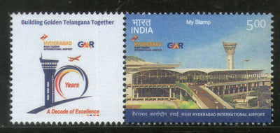 India 2018 Hyderabad Rajiv Gandhi International Airport Aviation My Stamp MNH
