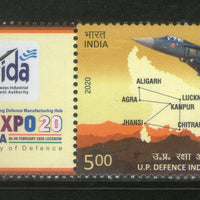 India 2020 DEFEXPO UP Defence Industrial Corridor Military Air Force My Stamp MNH # 106
