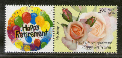 India 2020 Happy Retirement Greeting Rose My Stamp MNH # 114