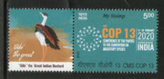 India 2020 Migratory Species of Wild Animals Bird Bustard CMS COP My Stamp MNH # M121a