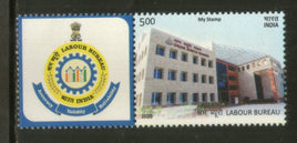 India 2020 Labour Bureau Centenary My Stamp MNH # M131a