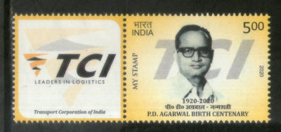 India 2020 P D Agarwal Founder Transport Corporation of India My Stamp MNH # M133