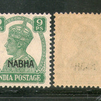 India Nabha State 9ps KG VI Postage Stamp SG 107 / Sc 102 Cat £3 MNH - Phil India Stamps