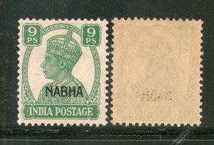 India Nabha State 9ps KG VI Postage Stamp SG 107 / Sc 102 Cat £3 MNH - Phil India Stamps